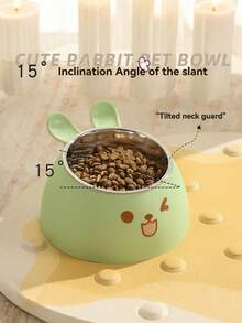 1pc Cat Bowls, Dog Food Bowls, Double Bowls, Dog Bowls, Rice Bowls, Cat Rice Bowls, Slanted Mouth Water Bowls To Prevent Spilling, Cat Food Bowls, Pet Supplies - Multicolor - View 6