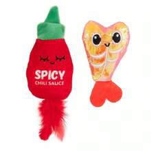 Purracha Hot Sauce And Shrimp Cat Plush Toy - Hot Pink - View 2