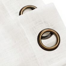 New  Palma Linen Textured Semi Sheer Curtains For Living Room 84 Inch Length Draperi Curtains Bronze Grommet (52''W X 84''L, 2 Panels, ) - 白色 52 寬 x 84 長(2 包) - 查看 3
