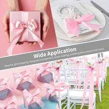 New 1-1/2 Inch Wide Pink Satin Ribbon, 50 Yards Solid Polyter Fabric Ribbon For Ros Making, Gift Wring, Uation, Wedding Drations, Crafts, Bows, Flower Bouquets - Pink - View 7