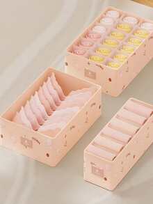 1 Pc Home Compartment Underwear Storage Box, Fabric Drawer Organizer For Socks, Bras - Almond Flour - View 9
