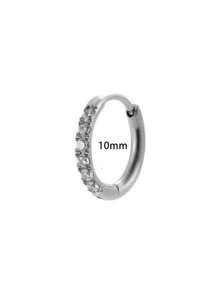 Toppiercing 1 Stück modischer 6-14mm Edelstahl Zirkonia Knorpel-Creolen