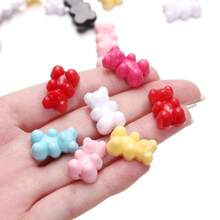10 Stücke 18,5x12mm Acryl Bär Perlen Abstandshalter lose Charms Anhänger Perlen für Armband Halskette DIY Schmuckherstellung Zubehör