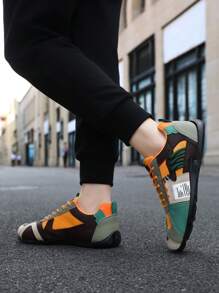 [Breathable Casual Sneakers] Comfortable Men's Breathable Casual Sneakers - Non-Slip, Durable Fabrics, Stylish Contrasting Designs - Outdoor, Jogging, Walking, Traveling, Christmas, Birthday Gifts