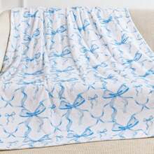 1pc Luxurious Lightweight Cotton Bow Throw Blanket ,Suitable For All Seasons,  Washable And Machine-Washable, Lightweight, Breathable, Comfortable, Warm,  Unique, 280gsm For Him And Her, Perfect For Naps, Camping, Travel, Family, Daily Life, Office Decoration, Birthday Anniversaries, Valentine's Day, Thanksgiving, Christmas, Halloween, Mother's Day, Father's Day, Wedding,   New Year Gifts Provide Personalized Ideal Gifts For Her, Him, Family Members, Boyfriends,  Girlfriends, Fathers, Family Members, Mothers, Lovers,   Daughters, Sons,   Grandfathers, Grandmothers, Friends, Classmates And Pets. Sofa,Bed,Car,Bedroom,Living Room,Office,  Outdoor Camping, Beach,Wall Decoration