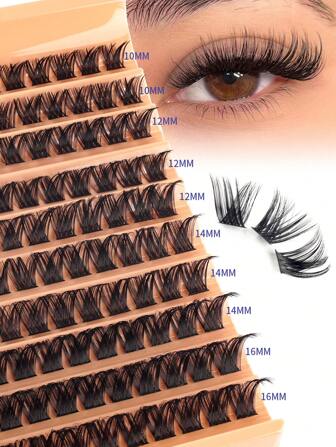 120pcs Individual Lashes Eyelash Book Clusters Extensions False Eyelash DIY At Home Cluster Eyelash Extensions Makeup,120/192/200/216/240/270/448/570/640pcs