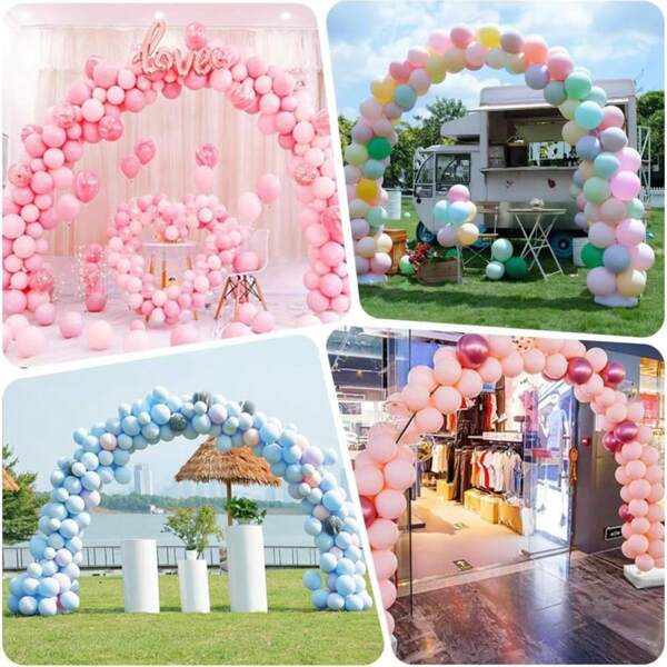 Balloon Arch Kit Balloon Arch Stand With Base, 9.35ft & 6ft High Free Bending Half Balloon Arch Set For Wedding Birthday Party Christmas Halloween Decorations Thanksgiving Baby Shower Yard Lawn Home