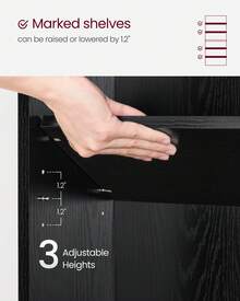 VASAGLE Bookshelf, 23.6 Inches Wide, 5-Tier Open Bookcase With Adjustable Storage Shelves, Floor Standing Unit - 黑色 - 查看 5