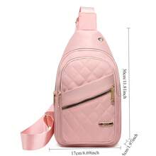 新款尼龙女士胸包，时尚菱形单肩斜挎包，大容量骑行胸包，手机袋 - 彩色 - 查看 3