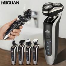 Afeitadora eléctrica para hombres, afeitadora eléctrica rotativa recargable seca/húmeda 3D, máquina de afeitar, regalo del Día del Padre para papá, esposo, novio, capacidad de batería 600 mAh