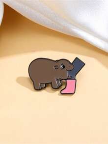 哞登河马珐琅胸针 时尚装饰胸针 领饰 包饰 徽章 珠宝礼品 2025新款 - 彩色 - 查看 8