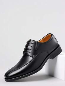 New Arrival Men Business Formal Shoes, Fashion Gentleman Leather Shoes, Comfortable Lace-Up Casual Shoes For Overseas Market - Black - View 1