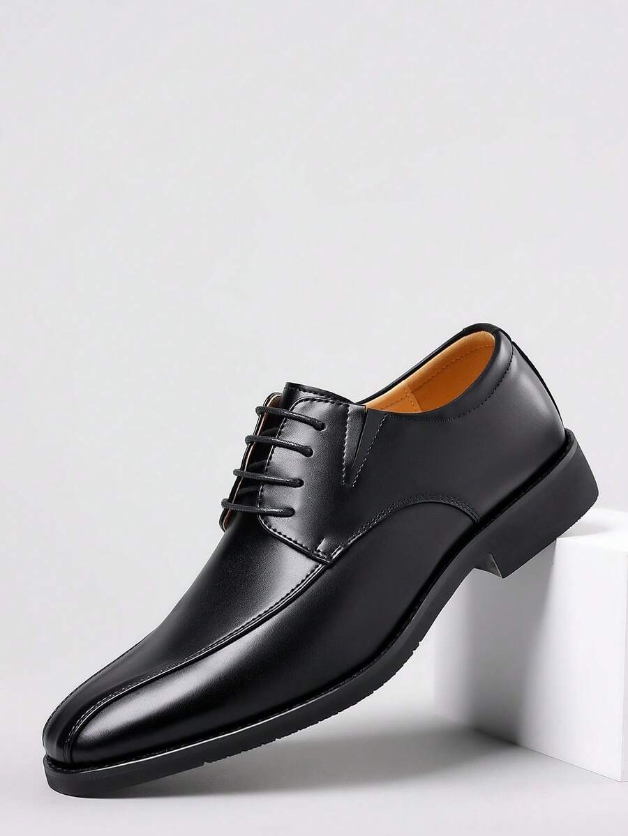 New Arrival Men Business Formal Shoes, Fashion Gentleman Leather Shoes, Comfortable Lace-Up Casual Shoes For Overseas Market - Black - View 1