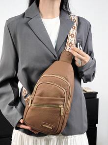 1 Peça de Bolsa Mensageiro de Couro PU Vintage com Múltiplos Bolsos e Zíper, Bolsa de Ombro, Bolsa de Peito, Bolsa de Armazenamento, Adequada para Viagens Essenciais ao Ar Livre, Esportes Essenciais, Pode Armazenar Cartões, Chaves, Pequenos Itens, Etc. Presentes para Bons Amigos, Presentes de Feriado