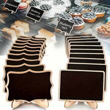 10Pcs Mini Blackboard Display Panel Decoration, Home Decoration Signs, Mini Message Board Display Wooden Blackboard, Suitable For Wedding, Baking Display, Hotel, Banquet, Dessert, Table Cards