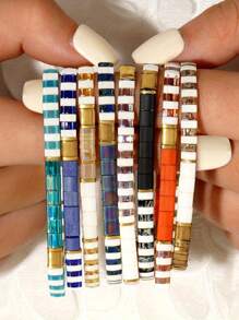 Contas de vidro tchecas multicoloridas com 2 furos, espaçadoras soltas, joias, pulseiras, colares, brincos, acessórios, encontrando contas de vidro japonesas de meia tila, espaçadores de dois furos, contas de sementes soltas para fazer joias, pulseiras faça você mesmo