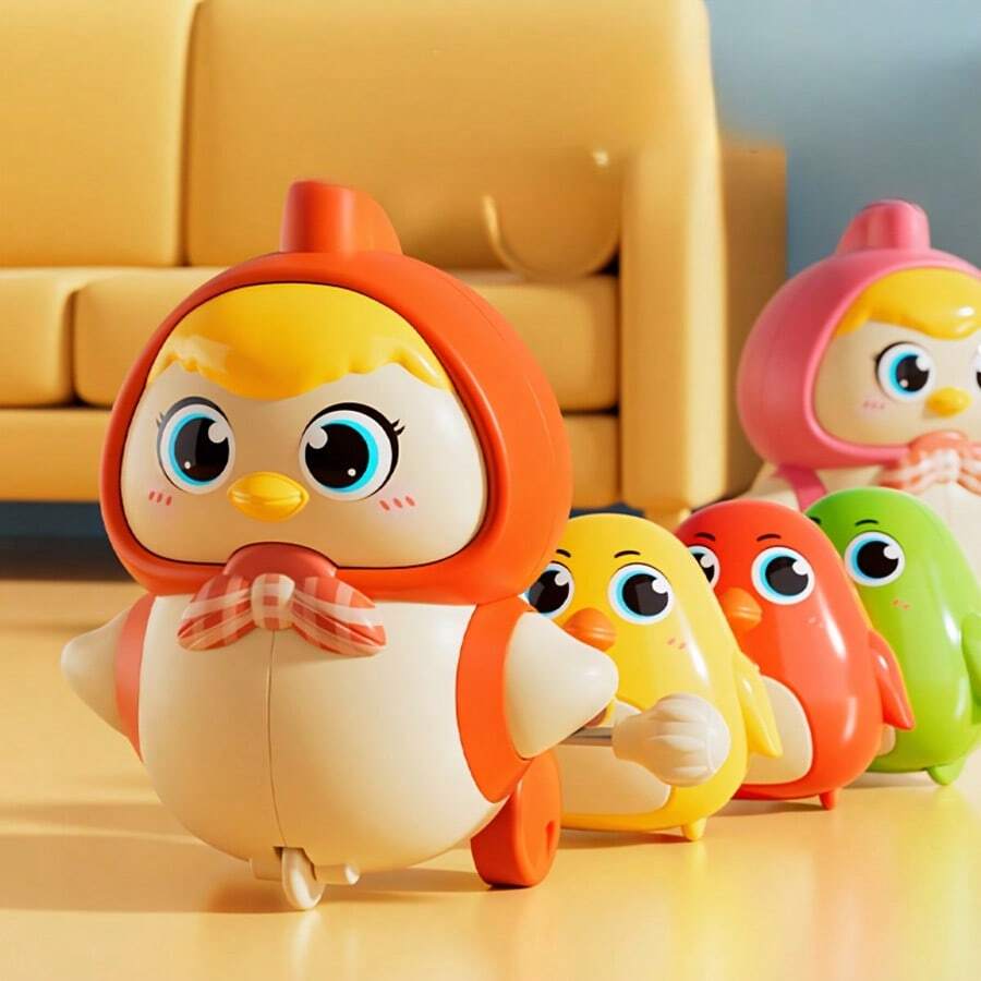 发条鸡妈妈玩具 - 3 只小鸡跟着动，是送给孩子课堂奖品、家庭联谊活动的特别礼物