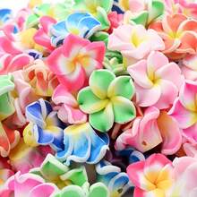 25 件鲜艳多彩聚合物粘土鸡蛋花珠 8x16 毫米 - 柔和的粉彩色调和大胆的色调，精致的花卉设计，适合 DIY 珠宝制作、手镯、项链、耳环 - 耐用的工艺装饰品