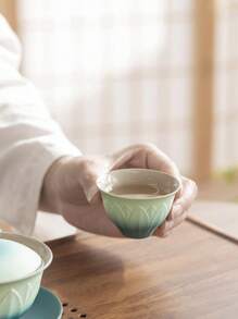 1pc Minimalist Ceramic Tea Cup, Multifunctional Practical Personal Tea Cup, Ceramic Bowl Kitchen Tea Set, Kitchen Accessories Back To School