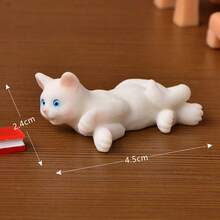 1:12 Dollhouse Furniture Model Miniature Creative Micro Landscape Cartoon Cute Simulation Small Cat Animal Figurine Decor Accessories Tabletop Ornament DIY Miniature Kit Birthday Gift, Dollhouse Decoration Accessories, Mini Resin Cat, Table, Chair - Multicolor - View 11