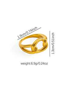 1 件复古 18K 镀金不锈钢镂空设计戒指，适合女性日常佩戴、婚礼和情人节礼物