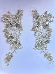 2 件仿珍珠流苏手工缝制，适用于鞋子和帽子服装装饰 DIY 配件 - 彩色 - 查看 8