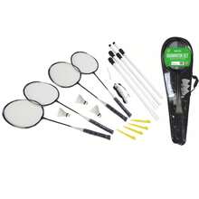 Rexco Badminton Set 4 Player Rackets Shuttlecocks Heavy Duty Poles Net Bag Garden Game - Multicolor - View 6