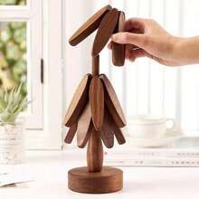 Sottopentola antiscottatura in legno resistente al calore - Portaoggetti per pentole e ciotole, sottobicchiere per uso in cucina e ristorante