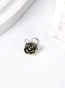 1 Stück einfacher und einzigartiger 925 Sterling Silber Wildrose Charm DIY Anhänger, zarter Schmuck als Geschenk für Frauen oder Männer