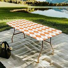 1 Stück Tischdecke mit elastischem Rand, leicht und waschbar, barockes minimalistisches Muster geeignet für Heimveranstaltungen, Outdoor-Picknicks, Themenfeiern, Innen- und Außenbereich