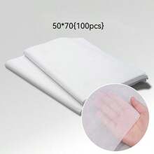 100片装一次性按摩床单无纺布美容院纹身床单清洁垫面枕套靠垫套 - 白色 - 查看 10