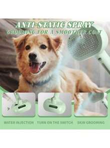 1 Peça Escova a Vapor para Gato, Escova 3 em 1 para Gatos para Remoção de Pelos e Tosa, Escova com Água para Gatos e Cachorros, Pente para Remoção de Pelos de Animais de Estimação de Pelo Curto e Longo, Escova Slicker de Autolimpeza com Botão de Liberação, Escova a Vapor para Gato/Cachorro, Escova de Banho para Gato, Escova a Vapor para Animais de Estimação, Escova para Gato com Água - Spray para Pelos de Animais de Estimação