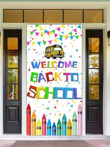 1 pieza, Pancarta de Regreso a la Escuela, Pancarta de Bienvenida para el Primer Día de Clases, Suministros de Decoración de Fondo para Decoraciones del Aula