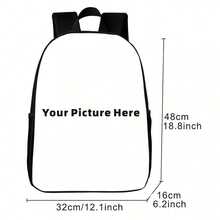 1pc Customized Large Capacity Backpack - Use Your Photo/Text Design - 19 Inch - Adjustable Shoulder Straps, High Capacity, Lightweight, Zipper Closure, Unisex - Suitable For Daily Commute, School, Travel, Work, Mother's Day, Halloween, Easter, Christmas, Father's Day, Wedding, Valentine's Day - Multicolor - View 4