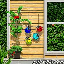 4pcs Metal Ladybug Garden Decor, Vibrant Home Accents Suitable For Indoor And Outdoor Spaces, Yard Art, Living Room, Nursery Decoration, Insect Outdoor Crafts, Wall Decor, Festival Decoration, Home Decoration, Office Decoration, Yard Decoration, Theme Party Supplies