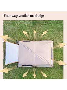 Zwei-Raum Familienzelt, großes Campingzelt mit Schatten- und Sonnenschutz, tragbares Rucksackzelt mit Aufbewahrungstasche, für Garten, Wiese, Terrasse, Grillen, Wandern