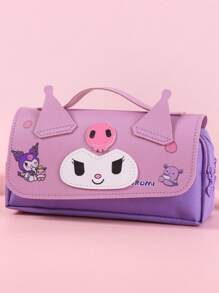 Sanrio 1pc Cute Sanrio Cartoon Characters Kuromi, My Melody, Pachapup Storage Bag, Suitable For Storing Student Stationery, Makeup, And Portable Organizer