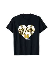 Camiseta de béisbol con diseño de corazón de Tyler Wade, San Diego Baseball, MLBPA - Negro - Ver 1