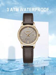 BIDEN Montre à quartz minimaliste ronde BIDEN pour femmes, calendrier étanche, mains lumineuses, montre casual pour femmes, convient pour une utilisation quotidienne