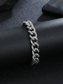 1pc Fashionable And Popular Men Luminous Men's Stainless Steel Charm Bracelet Glow In The Dark Minimalist Decoration Hip-Hop Style Birth Year For Jewelry Gift And For A Stylish Look