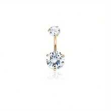 CASSIECA 1 件 14G 肚脐环 悬垂镀金肚脐环 经典肚脐环 肚脐环套装