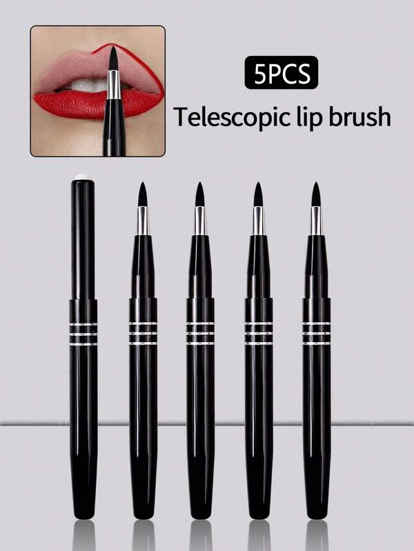 1/2/5 pezzi Pennelli retrattili per labbra - Super utili! Punta sottile e di precisione per applicare accuratamente rossetto/gloss labbra, senza sporcare, portatili per gli spostamenti