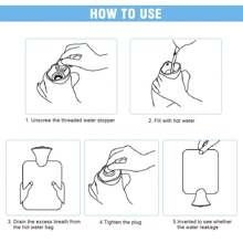 Bolsa de Água Quente com Capa Macia e Felpuda, Garrafa de Água Quente Pequena de 350ml, Bolsa de Água Quente Pequena de PVC com Capa de Fleece Macio para Aquecer as Mãos e os Pés, Aliviar o Pescoço e os Ombros de Mulheres e Idosos