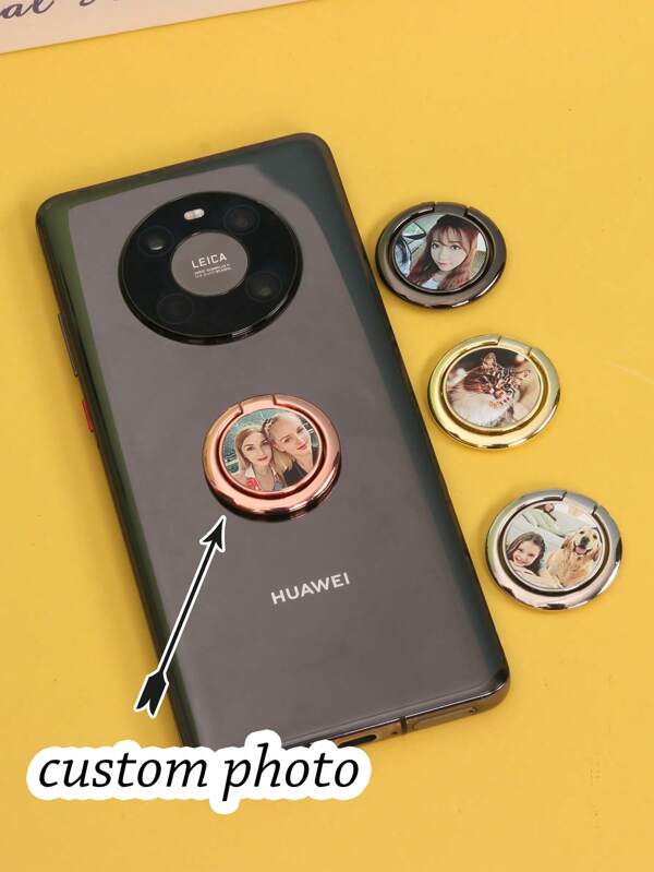 1piece Phone Grip Custom Photo Or Logo Phone Grip Holder,Phone Holder Ring- Kindle Accessory,Personalized Gifts,Phone Stand,Cell Phone Stand,Phone Accessories,Phone Charm,Kindle Accessories,Phone Holder, Bracket Degrees Rotating Desktop Mobile Phone Universal Bracket