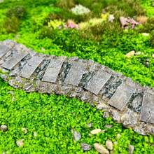 1 pieza de Modelo de sendero empedrado de piedra gris vintage, decoración de paisaje en miniatura, figura de resina, camino de pueblo, ornamento de escritorio apacible