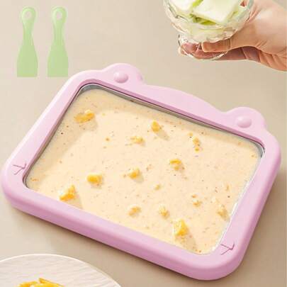 HYUNDAI Ice Cream Maker, Household Fried Yogurt Maker, Stainless Steel Material No Need To Plug In, Suitable For Home Made Frozen Yogurt, Frozen Desserts, Ice Cream, Milkshakes