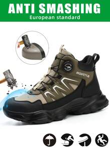 Botas de seguridad todo terreno y todo clima, versátiles y cómodas para hombres. Con punta de acero ligera, anti-aplastamiento y anti-perforación, para uso en exteriores y trabajos