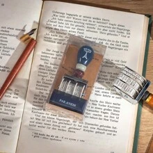 1 pezzo Timbro datario in legno stile retrò, timbro per bricolage, biglietti, planner, diario, articoli di cartoleria, forniture per ufficio, articoli scolastici