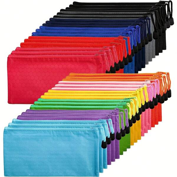 36 Stücke Stifteetuis, kleines Stifteetui mit Reißverschluss, großes Fassungsvermögen, wasserdicht, Stifteetui in 12 Farben für Schule, Büro, Reisen, Kosmetik, Zubehör, Schreibwaren, für Schulmaterial, Rückkehr zur Schule