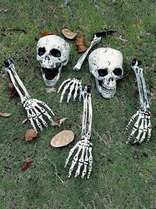 1 Stück - Künstlicher Skelett-Stecker Halloween Dekoration Rasenstecker Garten Halloween Skelett Dekoration, drinnen und Outdoor Terrasse Rasen Garten "The Breakers" Spukhaus Dekoration, Halloween Terrasse Garten Outdoor Dekor - Verschiedenfarbig - Übersicht 1